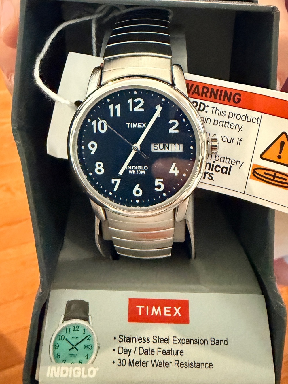 NWT Men’s Timex Easy Reader 35mm Expansion Band Watch